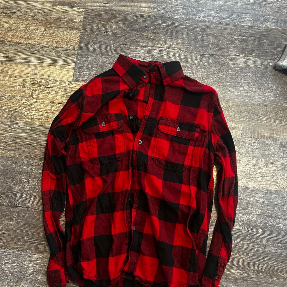 Red and Black Plaid Men's Shirt